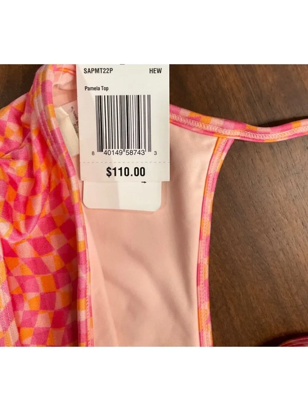 L*Space Pamela Bikini Top in Heat Waves Large New Womens Swimsuit